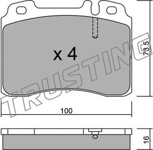 Trusting 683.1 - Тормозные колодки, дисковые, комплект autospares.lv