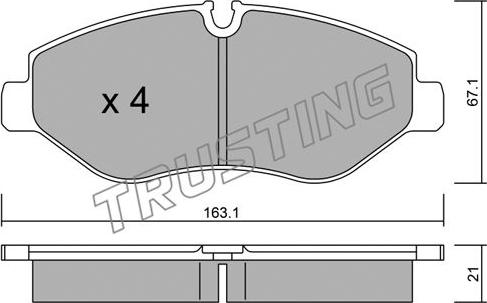 Trusting 687.0 - Тормозные колодки, дисковые, комплект autospares.lv