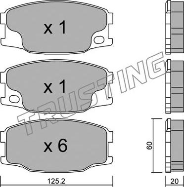 Trusting 638.0 - Комплект тормозных колодок, барабанные autospares.lv