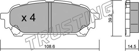 Trusting 629.0 - Комплект тормозных колодок, барабанные autospares.lv