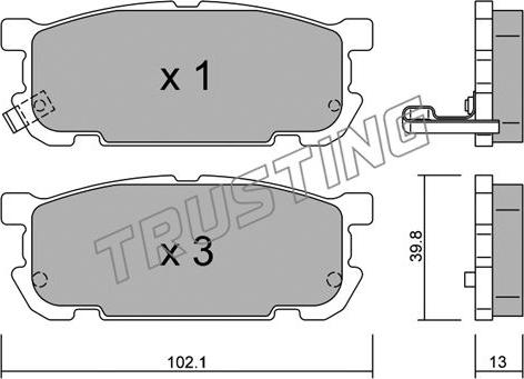 Trusting 624.0 - Комплект тормозных колодок, барабанные autospares.lv