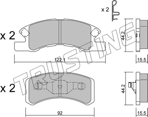 Trusting 621.0 - Комплект тормозных колодок, барабанные autospares.lv
