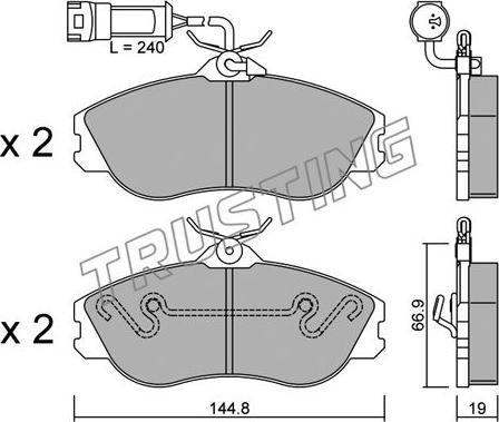 Trusting 679.1 - Тормозные колодки, дисковые, комплект autospares.lv