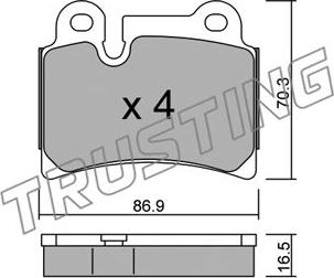 Trusting 676.0 - Тормозные колодки, дисковые, комплект autospares.lv