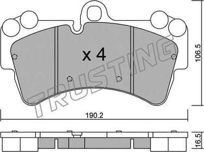 Trusting 670.0 - Тормозные колодки, дисковые, комплект autospares.lv