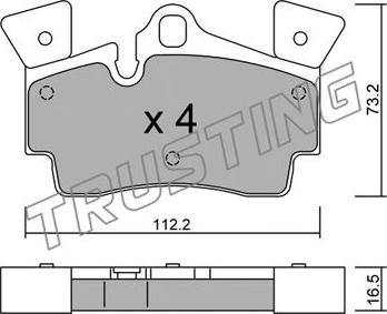 Trusting 671.1 - Тормозные колодки, дисковые, комплект autospares.lv