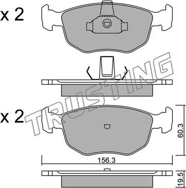 Trusting 672.0 - Тормозные колодки, дисковые, комплект autospares.lv