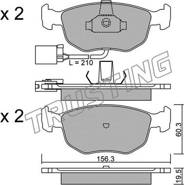 Trusting 672.1 - Тормозные колодки, дисковые, комплект autospares.lv