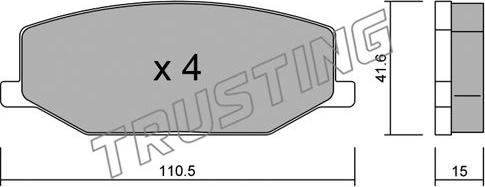 Trusting 099.0 - Тормозные колодки, дисковые, комплект autospares.lv