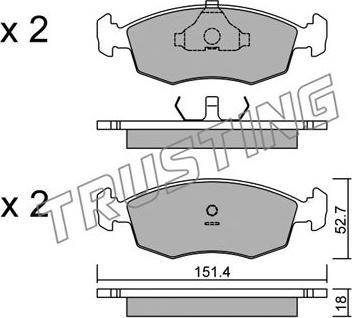 Trusting 096.2 - Тормозные колодки, дисковые, комплект autospares.lv