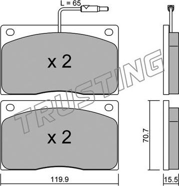 Trusting 091.1 - Тормозные колодки, дисковые, комплект autospares.lv