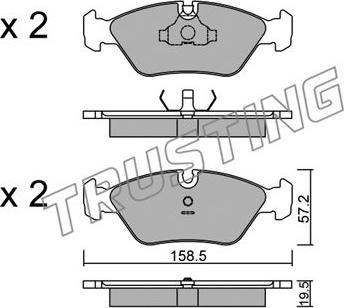 Trusting 093.0 - Тормозные колодки, дисковые, комплект autospares.lv