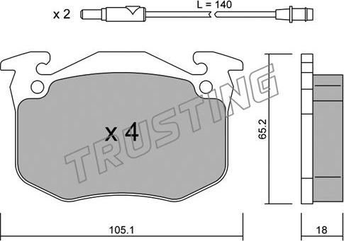 Trusting 092.0 - Тормозные колодки, дисковые, комплект autospares.lv