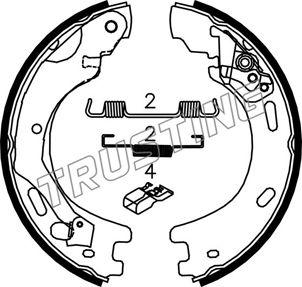 Trusting 092.314K - Комплект тормозов, ручник, парковка autospares.lv