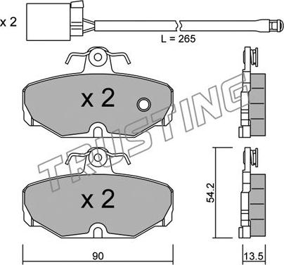 Trusting 097.1W - Тормозные колодки, дисковые, комплект autospares.lv