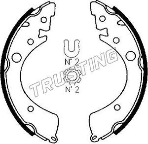 Trusting 044.008 - Комплект тормозных колодок, барабанные autospares.lv