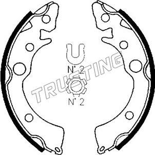 Trusting 044.007 - Комплект тормозных колодок, барабанные autospares.lv
