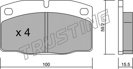 Trusting 046.0 - Тормозные колодки, дисковые, комплект autospares.lv