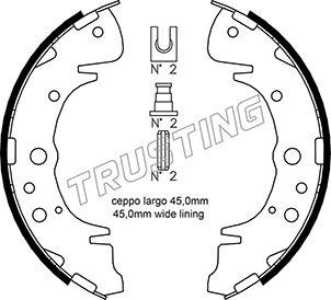 Trusting 046.207 - Комплект тормозных колодок, барабанные autospares.lv