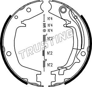 Trusting 046.215K - Комплект тормозов, ручник, парковка autospares.lv