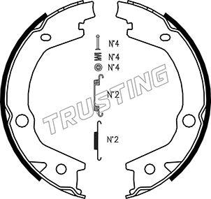 Trusting 046.220K - Комплект тормозов, ручник, парковка autospares.lv