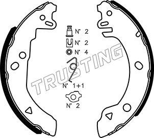 Trusting 040.130K - Комплект тормозных колодок, барабанные autospares.lv