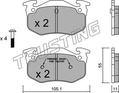 Trusting 040.1 - Тормозные колодки, дисковые, комплект autospares.lv