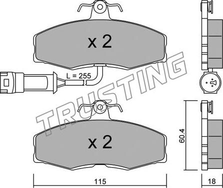 Trusting 041.1 - Тормозные колодки, дисковые, комплект autospares.lv