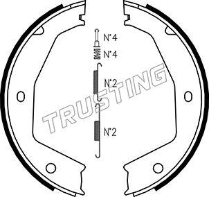 Trusting 048.002K - Комплект тормозов, ручник, парковка autospares.lv