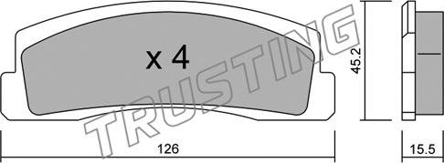 Trusting 048.0 - Тормозные колодки, дисковые, комплект autospares.lv