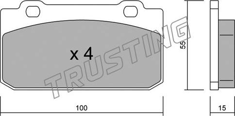 Trusting 042.0 - Тормозные колодки, дисковые, комплект autospares.lv