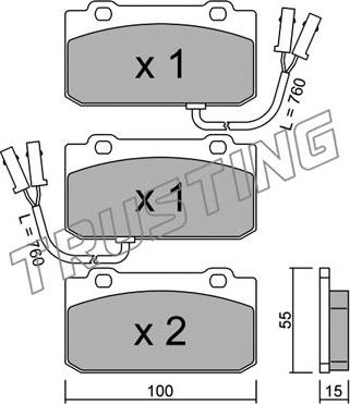 Trusting 042.1 - Тормозные колодки, дисковые, комплект autospares.lv