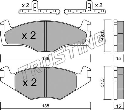 Trusting 047.0K - Тормозные колодки, дисковые, комплект autospares.lv