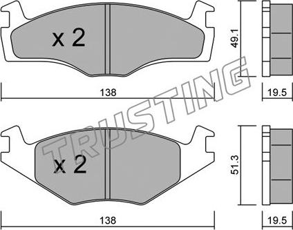 Trusting 047.1 - Тормозные колодки, дисковые, комплект autospares.lv