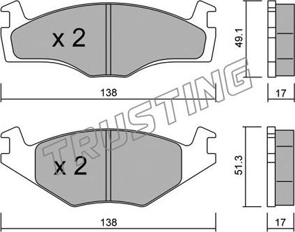 Trusting 047.2 - Тормозные колодки, дисковые, комплект autospares.lv