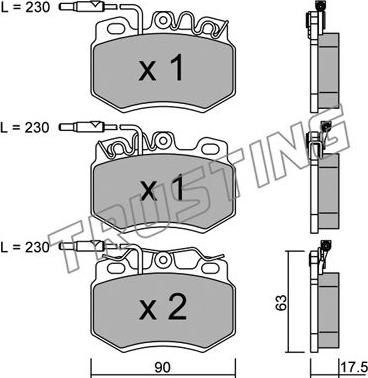 Trusting 051.0 - Тормозные колодки, дисковые, комплект autospares.lv