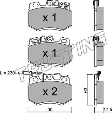 Trusting 051.1 - Тормозные колодки, дисковые, комплект autospares.lv