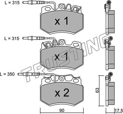 Trusting 051.2 - Тормозные колодки, дисковые, комплект autospares.lv