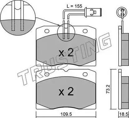 Trusting 053.0 - Тормозные колодки, дисковые, комплект autospares.lv