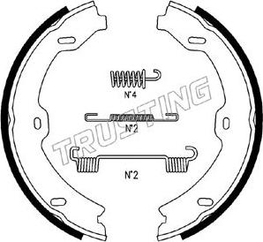 Trusting 052.134K - Комплект тормозов, ручник, парковка autospares.lv