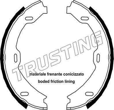 Trusting 052.128 - Комплект тормозов, ручник, парковка autospares.lv