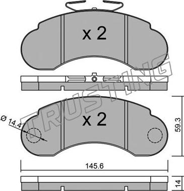 Trusting 057.0 - Тормозные колодки, дисковые, комплект autospares.lv