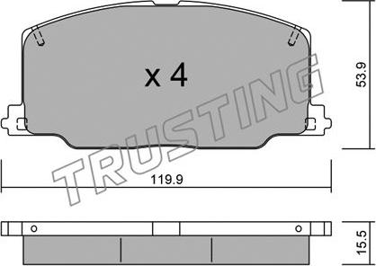 Trusting 069.0 - Тормозные колодки, дисковые, комплект autospares.lv