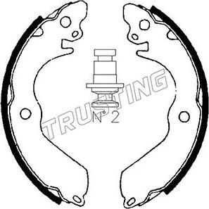 Trusting 064.168 - Комплект тормозных колодок, барабанные autospares.lv