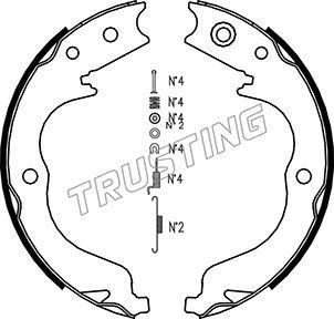 Trusting 064.180K - Комплект тормозов, ручник, парковка autospares.lv