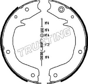 Trusting 064.179K - Комплект тормозов, ручник, парковка autospares.lv