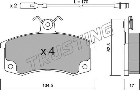 Trusting 064.1 - Тормозные колодки, дисковые, комплект autospares.lv