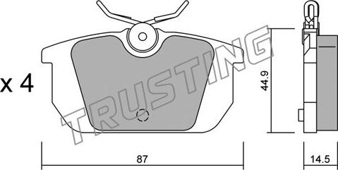 Trusting 066.0 - Тормозные колодки, дисковые, комплект autospares.lv