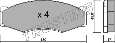 Trusting 068.0 - Тормозные колодки, дисковые, комплект autospares.lv