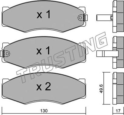 Trusting 068.1 - Тормозные колодки, дисковые, комплект autospares.lv